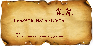 Uzsák Malakiás névjegykártya